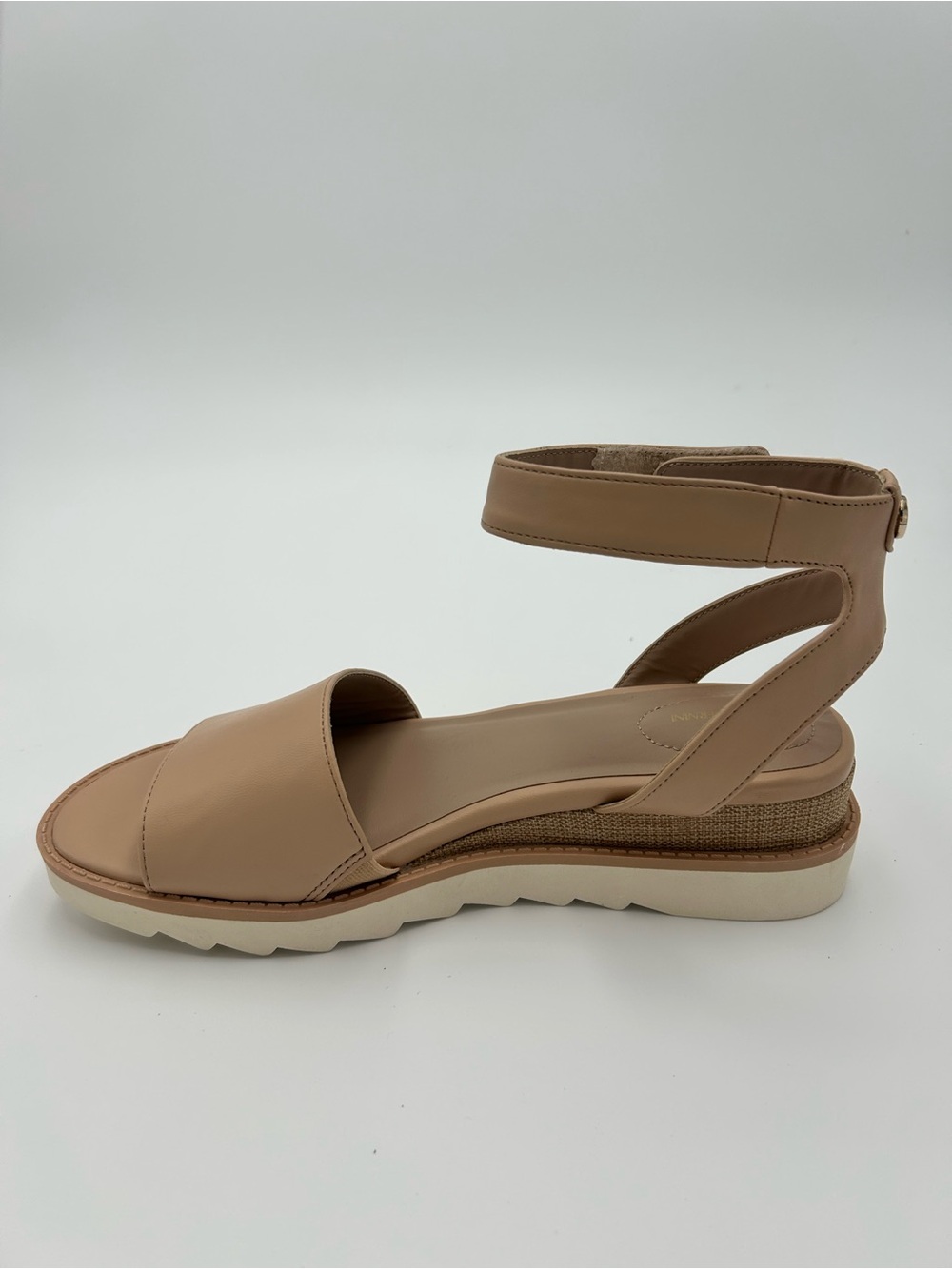 Giani Bernini Nude Beige Ankle-Strap Wedge Sandal